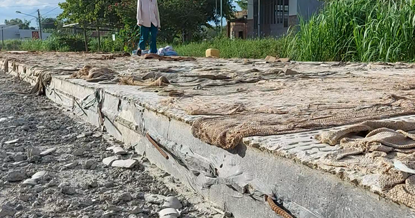 Phát hiện nhà thầu thảm bê tông “dỏm” ở đường 213 tỉ